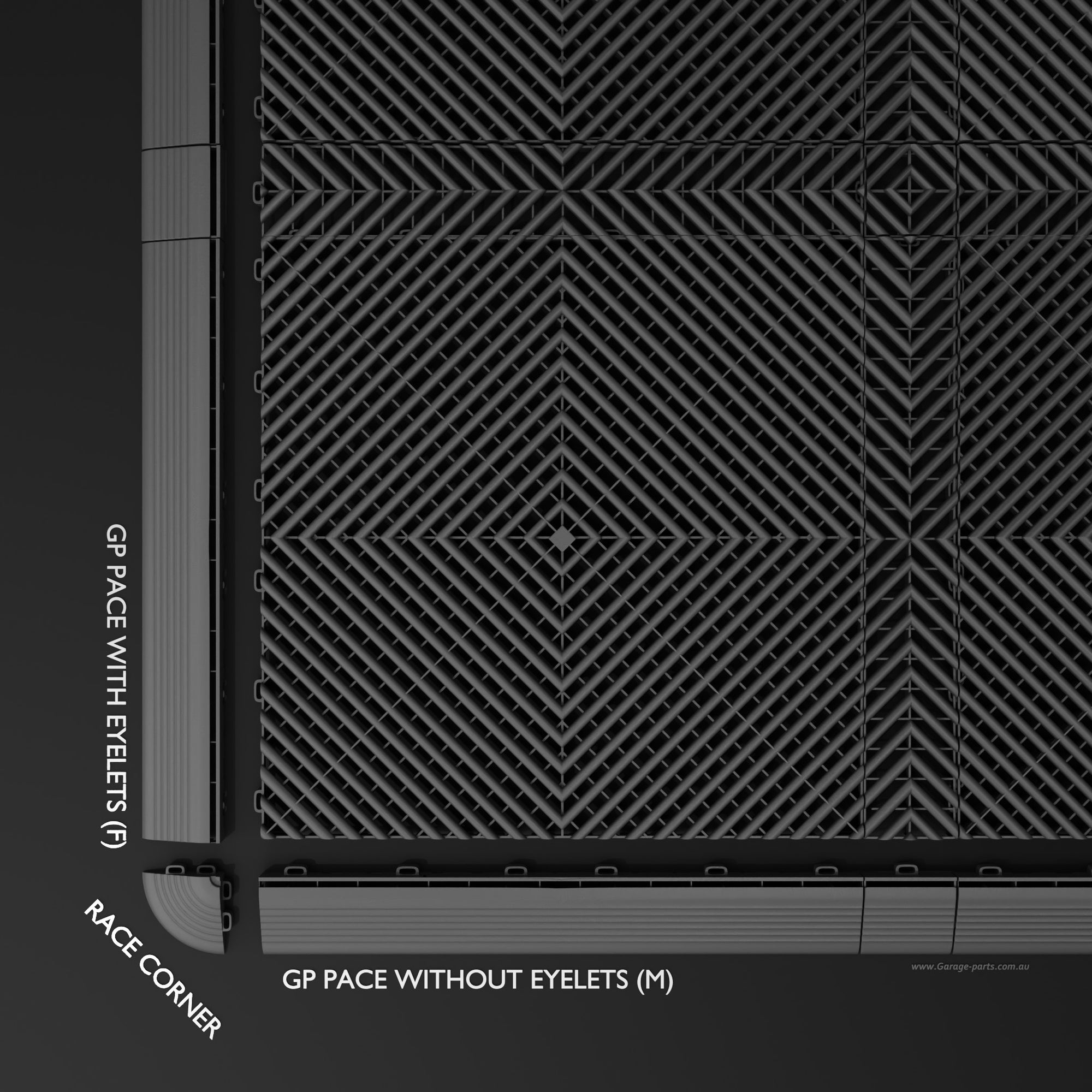 GP FLOOR PACE Strip Tile Dark grey